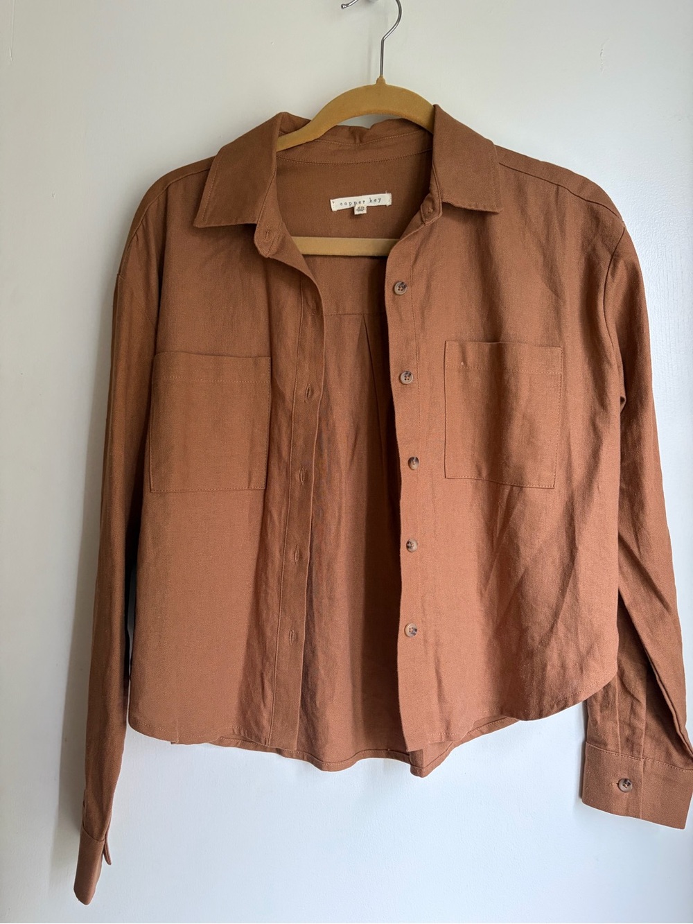 Copper Key Lightweight Button-Down Shirt in Rust
